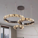 Axyaa Crystal Chandelier Dining Room Pendant Lamp Luxury Ceiling Light