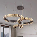 Axyaa Crystal Chandelier Pendant Lamp for Luxury Living Room and Dining Room