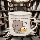 Axyaa Cute Animal Enamel Cup Breakfast Mug Set