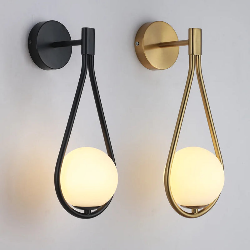 Axyaa Glass Ball LED Wall Lamp Modern Nordic Luxury Bedroom Lighting Fixtures