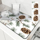 Axyaa Christmas Dish Drying Mat - Heat Resistant Non-slip Kitchen Counter Pad