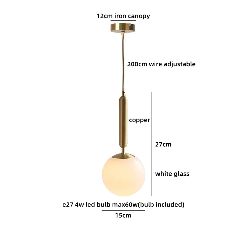 Axyaa Wood Glass LED Pendant Light Headboard Chandelier Black Walnut