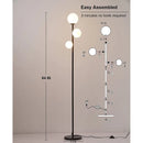 Axyaa Three-headed Iron Art Floor Lamp - Milk White Ball LED Lighting