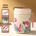 Axyaa Flower Pattern Stainless Steel Braised Flask with Folding Spoon