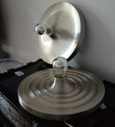 Axyaa Metallic Silver Ripple Saucer Wall Lamp for Living Room Hallway