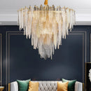 Axyaa Gold Metal Chain Pendant Lights for Modern Luxury Living Room