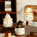 Axyaa Cute Ghost Mug with Lid, Ceramic Halloween Coffee Cup, Holiday Gift