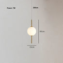 Axyaa Glass Ball LED Chandelier for Nordic Bedroom, Modern Minimalist Design