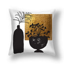 Black Gold Sun Cushion Cover Vase - Axyaa Home Pillowcase Square Cushions