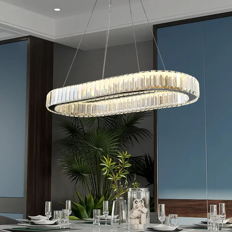 Axyaa Crystal Ceiling Pendant Chandelier for Elegant Room Decor