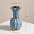 Axyaa Blue and White Porcelain Vase: European Style Home Decor, High-End Floral Arrangement