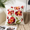 Axyaa Embroidered Flower Linen Cushion Cover 45x45cm