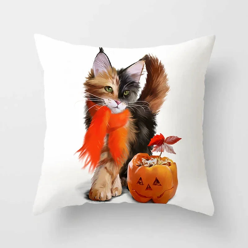Axyaa Cartoon Cat Animal Sofa Cushion Cover - 45*45 Throw Pillow Home Decor