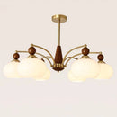 Axyaa Pink White Glass Ball Chandelier for Girl's Room or Kitchen