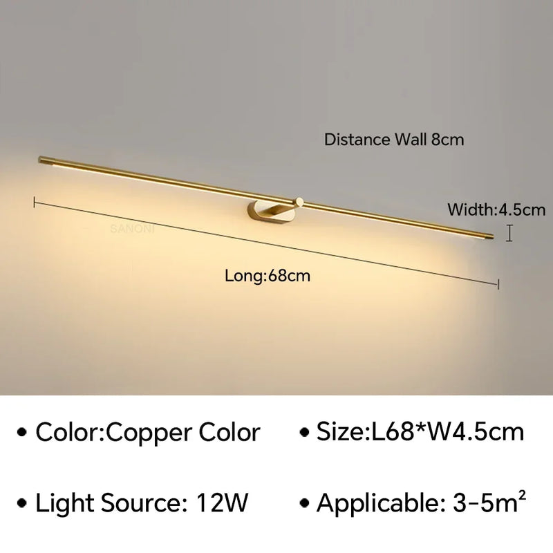 Axyaa Slim Wall Sconce Lamps Mirror Bathroom Bedroom Bedside Ceiling Light