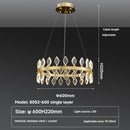 Axyaa Luxury Crystal LED Chandelier: High-end Designer Circular Art Indoor Lighting.