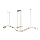 Axyaa Stainless Steel Crystal Chandelier for Kitchen Island and Dining Room