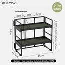 Axyaa Desktop Organizer with Stackable Shelving and Two Storage Trays