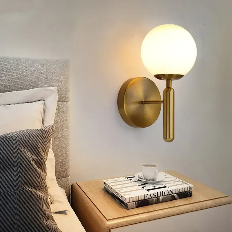 Axyaa Glass Ball LED Wall Lamp for Modern Nordic Decor
