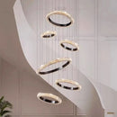 Axyaa Crystal Chandelier Stair Pendant Lamp Living Room Lights