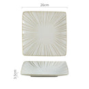 Axyaa Ceramic Striped Snack Plate - Creative Sushi Dessert Dish Steak Tableware