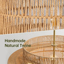 Axyaa 6-Light Rattan Hanging Chandelier for Kitchen, Bedroom, Living Room