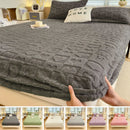Axyaa Velvet Bed Sheet Set - Fitted Sheet + 2 Pillowcases - Winter Mattress Cover