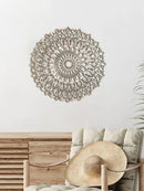 White Wooden Mandala Wall Art by Axyaa - Boho Chic Decor for Home