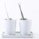 Axya White Porcelain Bathroom Tray Set