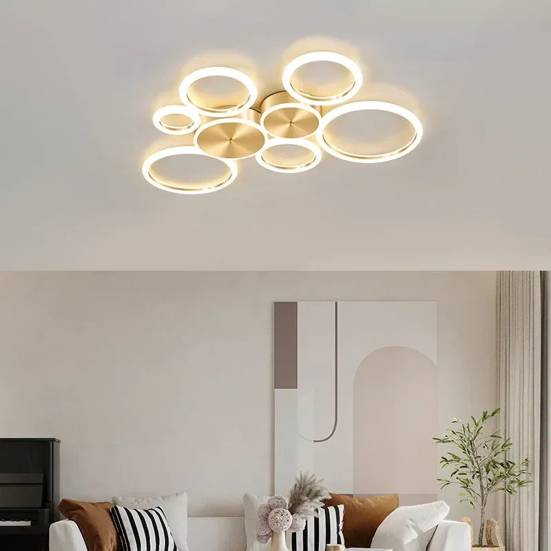 Axya Luxury LED Circle Rings Ceiling Chandelier for Living Dining Bedroom