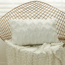 Axyaa White Plush 30x50 Rectangular Pillow Cover - Modern Soft Decor for Sofa & Living Room