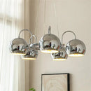 Axyaa Modern Chrome Pendant Lamps 3/5/7 Heads Chandelier for Living Room, Dining, Bedroom