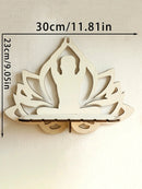 Axyaa Black Lotus Crystal Wall Shelf: Boho Floating Shelves for Aesthetic Décor
