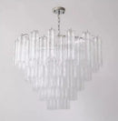 Axyaa Pink Clear Glass Tube Chandelier for Home Decor - Ceiling Hanging Lamps