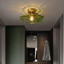Axyaa Nordic Lotus Leaf Shape Copper Glass Pendant Light