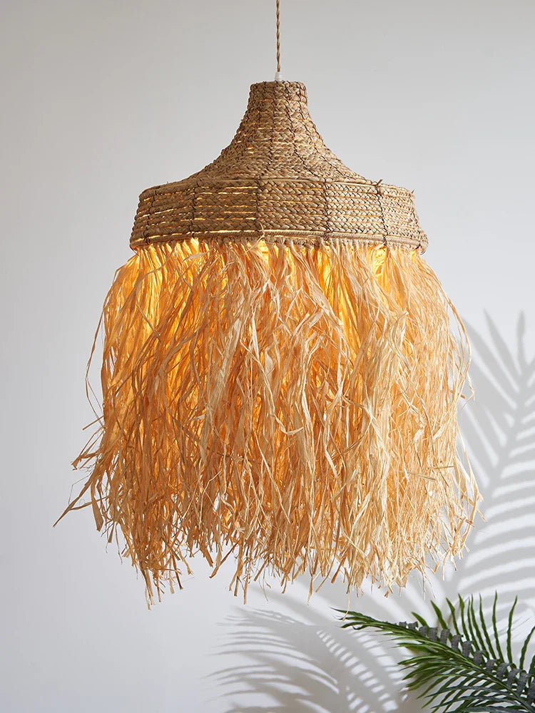 Axyaa Woven Rattan Grass Pendant Lamps - Handmade, Natural, Japanese-Inspired
