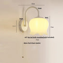 Axyaa Modern Iron LED Wall Sconce Pull Chain Switch Stair Light PVC Bedside Lamp