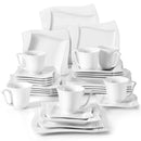 Axyaa Amparo 60-Piece White Porcelain Dinnerware Set for 12 People