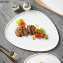 Axyaa Triangular Ceramic Steak Plate for Molecular Gastronomy and Fine Dining