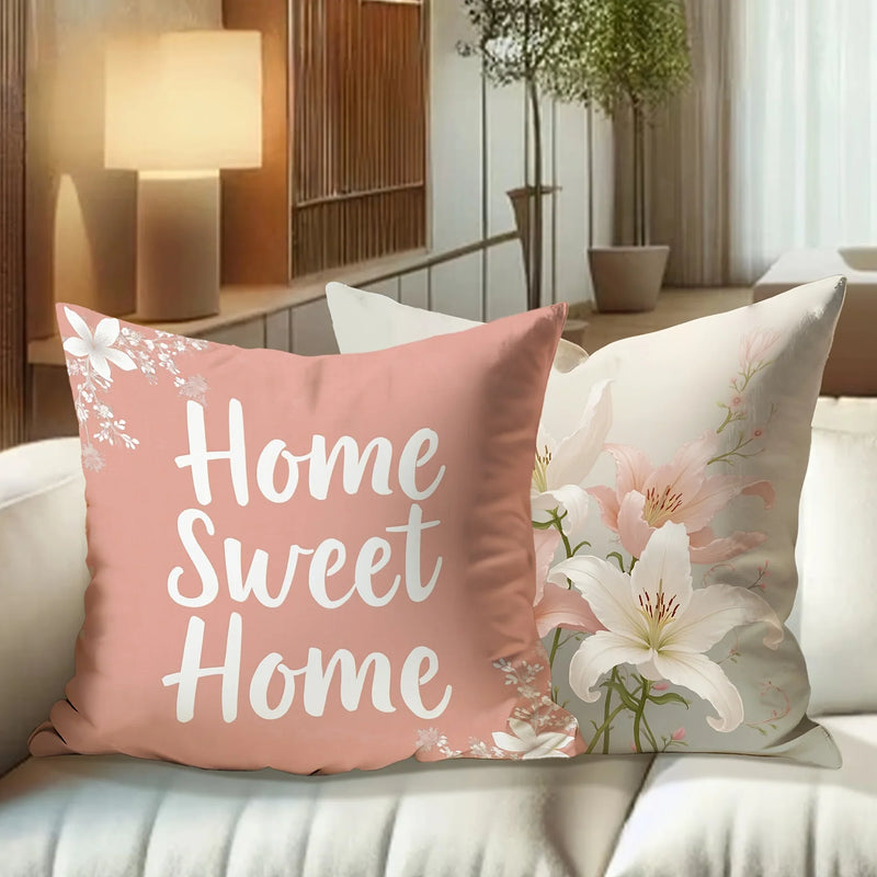 Velvet Pillow Covers with Inspirational Quotes in Soft Pink & White - Axyaa Brand