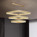 Axyaa Modern Square Luxury Pendant Light for Elegant Living Room