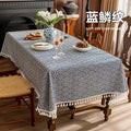 Axyaa Floral Tassel Edge Tablecloth Rectangle Cover - Pastoral Style