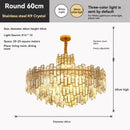 Axyaa Modern Crystal Chandelier Golden Ceiling Light for Bedroom, Living Room, Dining Room