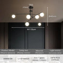 Axyaa Modern Black LED Ceiling Chandelier for Bedroom Living Room Dining Room