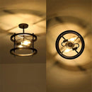 Axyaa Retro Wood Ceiling Light: Rustic Vintage Industrial Farmhouse Fixture