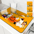 Axyaa Halloween Kitchen Draining Mat: Absorbent & Antiskid.