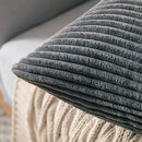 Soft Corduroy Striped 18x18 Inch Throw Pillow Covers for Winter Home Decor - Axyaa
