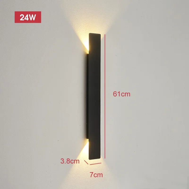 Axyaa 18W LED Black Wall Lamp Outdoor Waterproof Aluminum Wall Lights