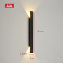 Axyaa 18W LED Black Outdoor Waterproof Wall Lamp Aluminum Exterior Lighting