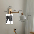 Axyaa Ceramic LED Wall Sconce, Adjustable, Pull Chain Switch, Modern Nordic Design